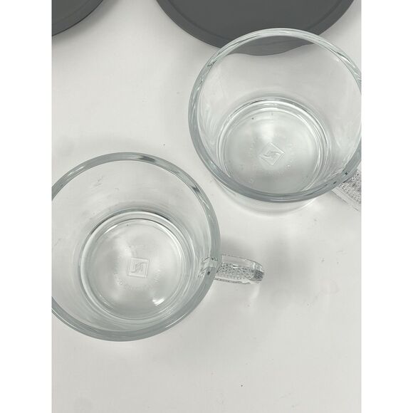 Nespresso View Lungo Glass Espresso Demitasse Cups Melamine Saucers Set Of 2 - Picture 6 of 9